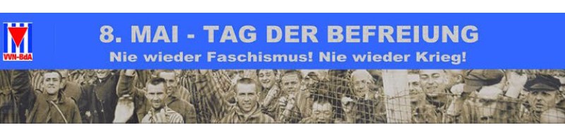 Banner Kundgebung 8.5.2026